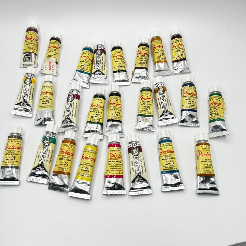 Rembrandt Artists Water Colour Paint Tubes Vintage 5ml Set of 19 Multi Vintage
